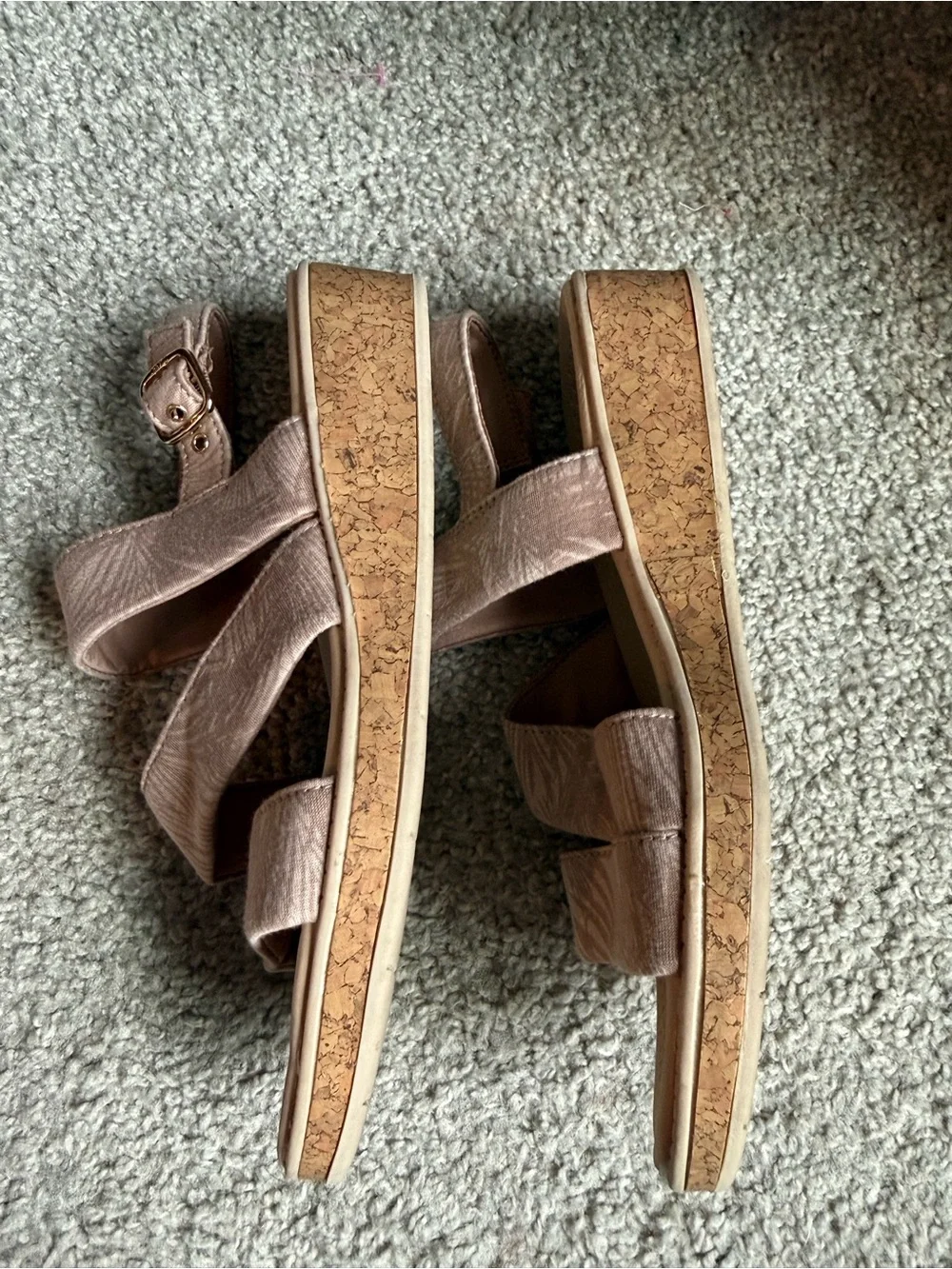 BZees Radiant Cork Wedge Strappy Sandal 7.5